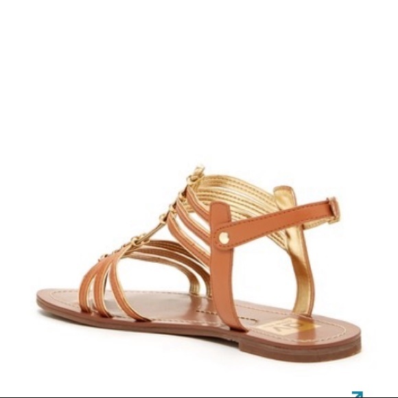 New DOLCE VITA Tan & Gold Gladiator Sandals 8.5 - Picture 2 of 5